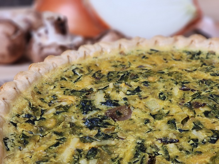 Spinach, Mushroom and Onion Quiche Thumbnail
