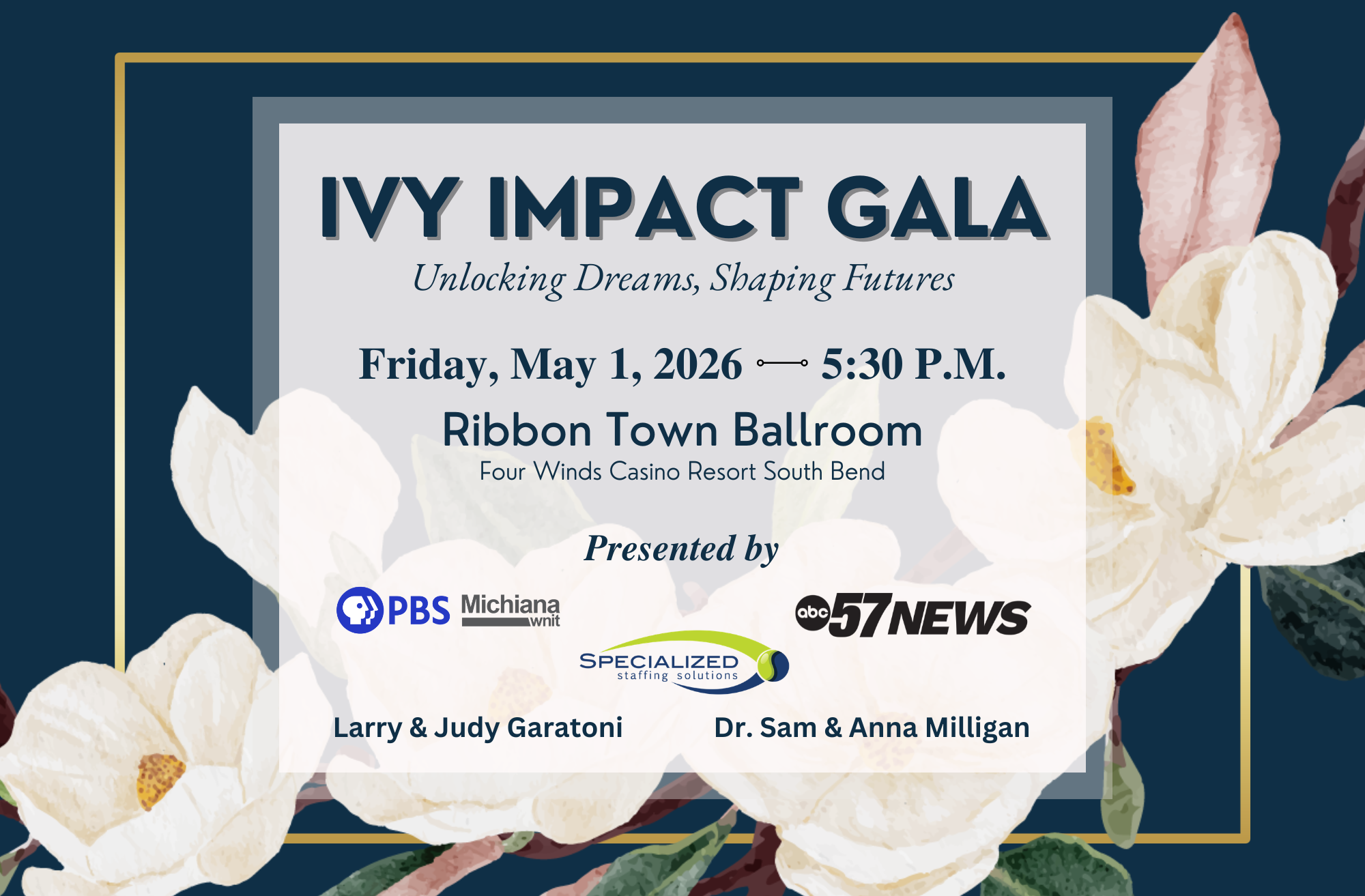Ivy Impact Gala, Friday May 1, 2026 at 5:30 PM Ribbon Town Ballroom