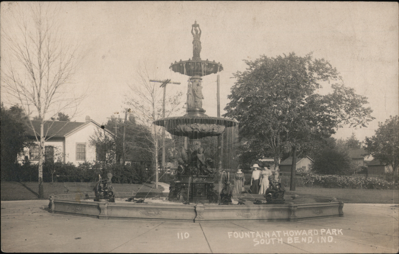 Photo of the Studebaker fountain original in Howard Park in South Bend