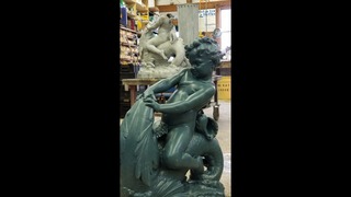 Various photos of the restoration of the fountain